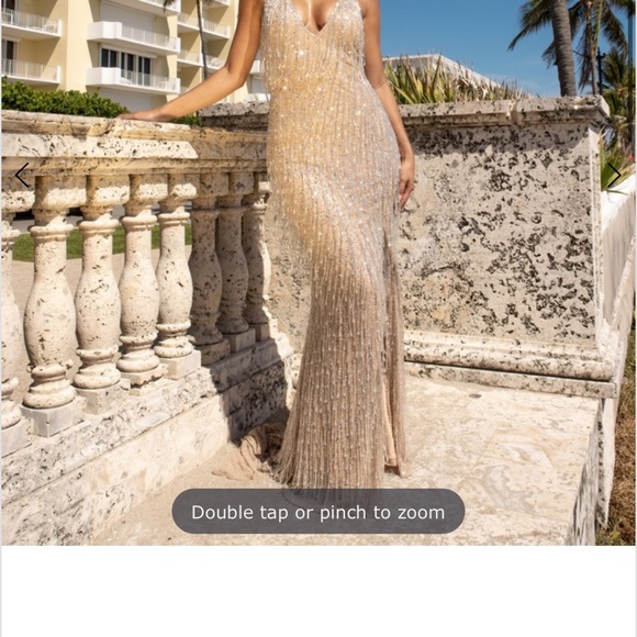 Glamorous Gold Sequin Maxi Dress - Picture 1 of 4